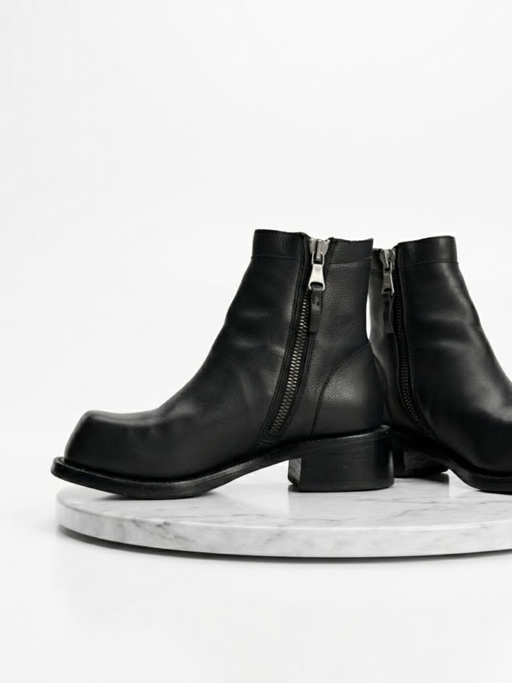 JOHN FLUEVOG Rare Chunky Leather Square Toe Ankle Boots | Sz 10